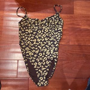 Solid & Striped Swimsuit Leopard Print
